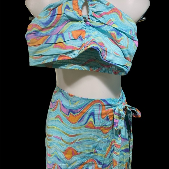 wild fable Dresses & Skirts - Colorful Swirl Two-Piece skirt and halter top Set XS
